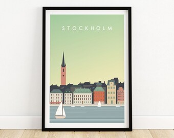 stockholm poster stockholm painting wall decor stockholm travel stockholm travel poster stockholm travel poster