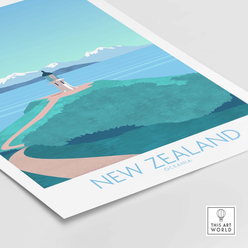 New Zealand Print NZ Travel Poster New Zealand Wall Art Etsy
