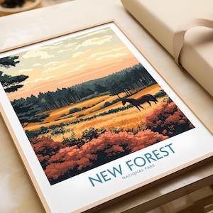 New Forest England National Park Poster Wand Kunst Druck Home Decor Kunstwerk Poster Geschenk Digitale Illustration Home Art Lover Print