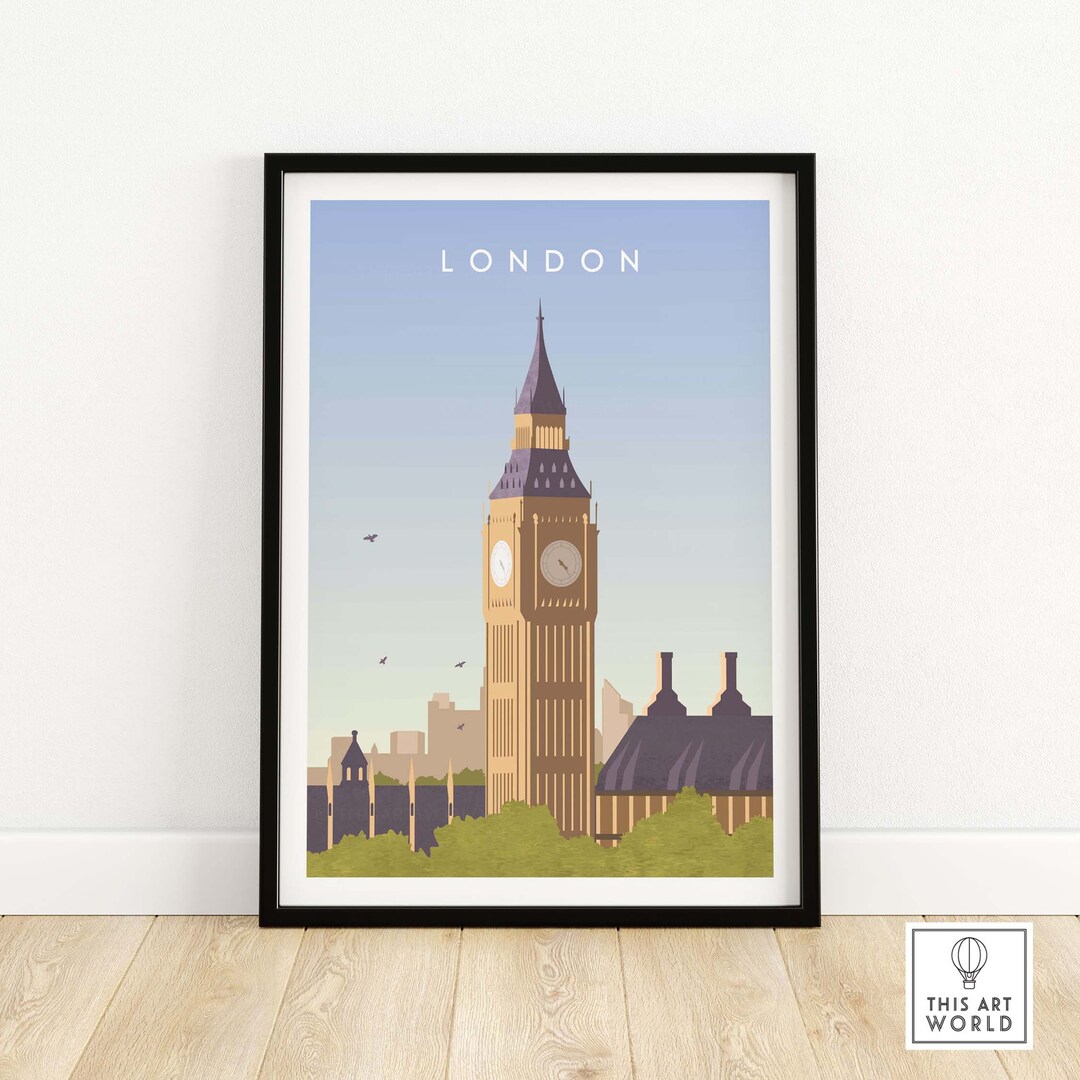 London Print London Travel Poster London Wall Art Big - Etsy