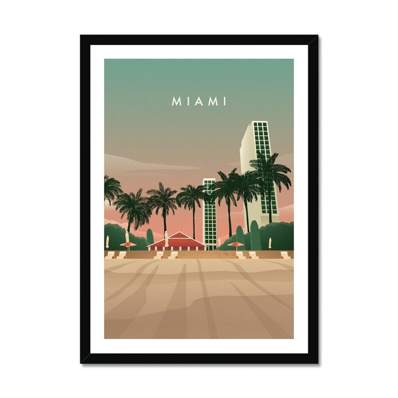 Miami Print Miami Travel Poster Miami Wall Art Miami Etsy