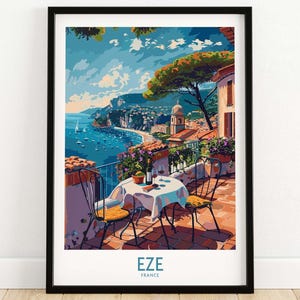 Eze France Wand Kunst Druck - Stilvolles Wohndekor für einen Hauch von französische Eleganz Côte d'Azur Poster