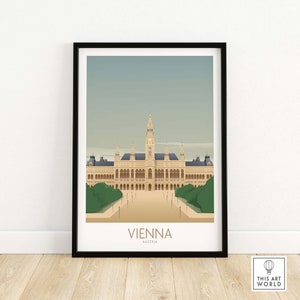 Vienna Wall Art Print | Austria Travel Poster | Austrian Home Decor | Vienna Poster Framed and Unframed | Austria Print | Wall Decor Gift