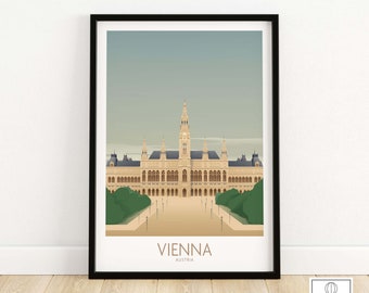 Vienna Wall Art Print | Austria Travel Poster | Austrian Home Decor | Vienna Poster Framed and Unframed | Austria Print | Wall Decor Gift
