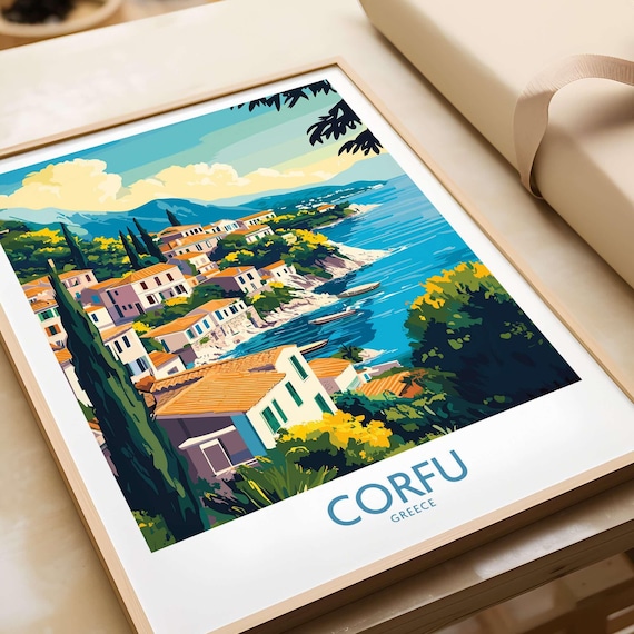Corfu Poster Travel Print Wall Art Corfu Home Décor Corfu Gift Art Lovers Greece Art Lover Gift Print Art