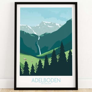 Adelboden Switzerland Wall Art Print - Swiss Poster - Swiss Gift Idea - Framed Wall Decor