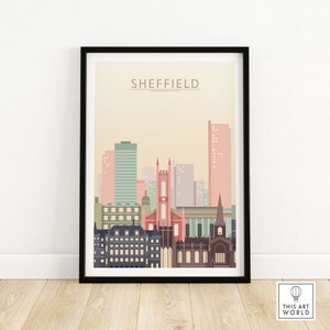 Sheffield Skyline Print | Sheffield Wall Art Poster | Sheffield Cityscape Wall Decor | Sheffield Gift