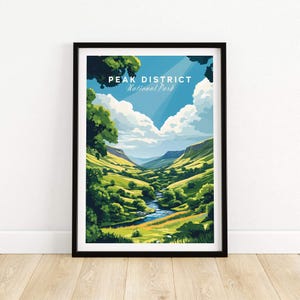 Peak District Travel Print Peak District Wall Art Print Peak District Poster Wall Decor Illustration Peak District Art Gift National Park