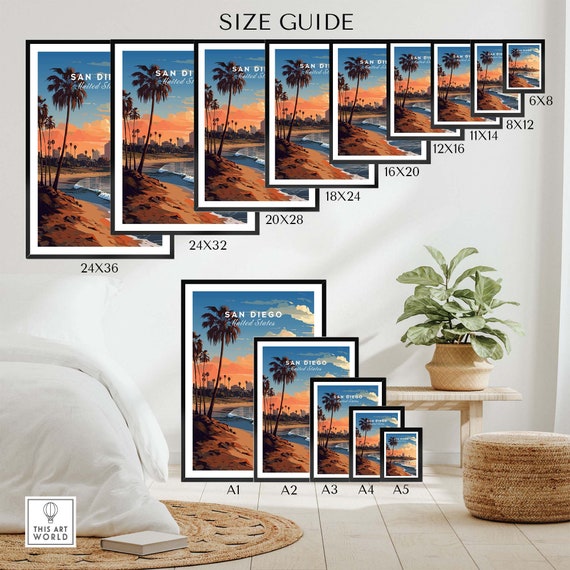 San Diego Poster Art Print California Travel Print | Home Décor