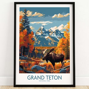 Grand Teton National Park Poster - Lebendige Natur Wandkunst