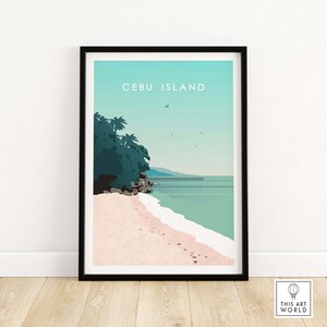 Philippines Travel Poster | Cebu Island Print | Philippines Wall Art Print | Framed & Unframed Cebu Island Gift