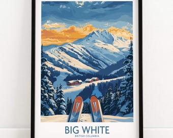 Big White Wall Art Print Canada Poster Big White Ski Resort Poster
