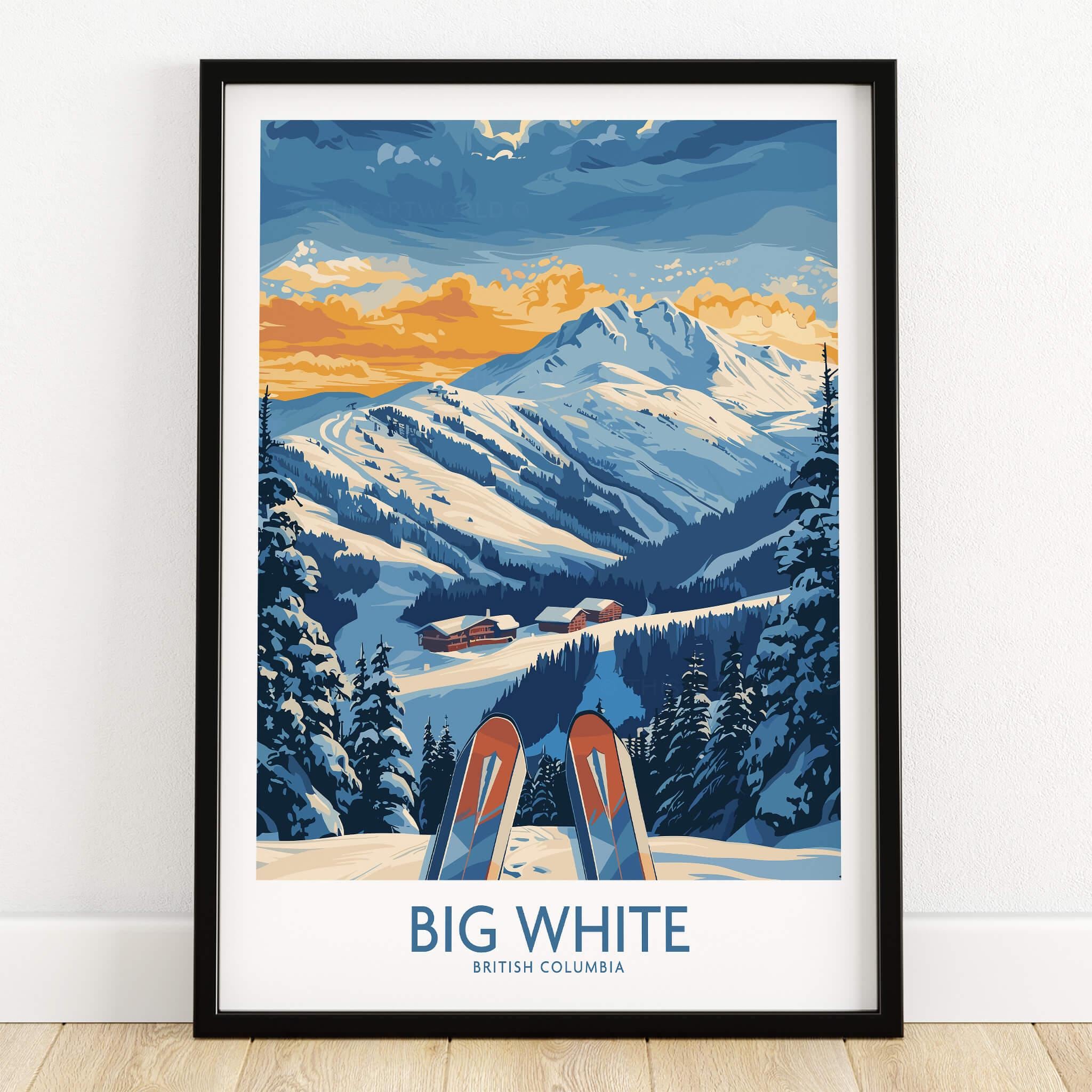 Big White Wall Art Print Canada Poster Big White Ski Resort Poster