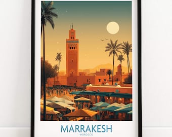 Marrakesh Morocco Poster: Traditional Moroccan Architecture Art