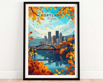 Portland Oregon Wall Art Print for Housewarming Gift