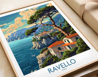 Ravello Wall Art Italy Travel Poster Ravello Artwork Poster Gift Italy Home Decor Ravello Amalfi Illustration Art Lover Italy Print