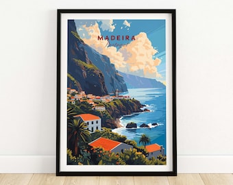 Madeira Poster Wall Art Stampa poster, Regalo personalizzato, Regalo di inaugurazione della casa per lei, Regalo di nozze, Grande decorazione artistica da parete
