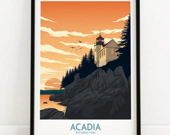 Acadia National Park Poster | Art Print | Acadia Wall Art Gift