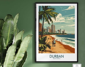 Durban Travel Poster Travel Poster Home Decor Gift Wall Art Print Birthday Present Wall Art Print