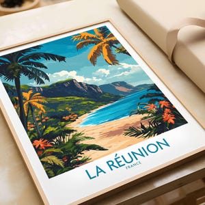 Réunion Island Travel Poster Réunion Island Art Print Travel Print | Home Décor Poster Gift | Digital Illustration Artwork  France
