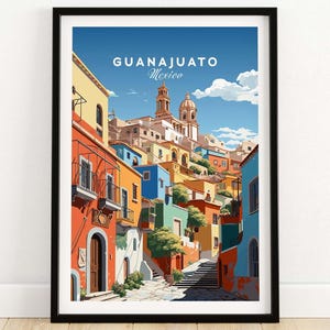 Guanajuato Mexico Poster Art Print Travel Print | Home Décor Poster Gift | Digital Illustration Artwork | Birthday Present