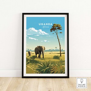 Póster de viaje de Uganda, idea de regalo de cumpleaños, aniversario de bodas, decoración de pared