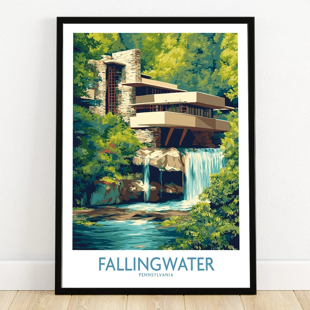 Fallingwater Frank Lloyd Wright Art Print | Pennsylvania Architecture ...