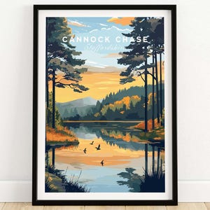 Cannock Chase Wall Art Print Staffordshire Poster Cannock Chase Poster Artwork Travel Home Decor Home Wall Art Cannock Chase Gift