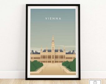 Vienna Print | Austria Travel Poster Vienna Poster | Vienna Wall Art Framed & Unframed Austrian Wall Decor Poster Print | Gift Idea