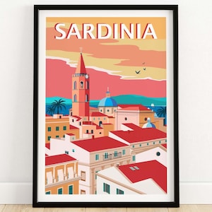 Sardinia Poster Italy Print | Italian Wall Art | Travel Poster | Framed & Unframed Wall Art | Home Decor Artwork | Sardinia Gift Idea
