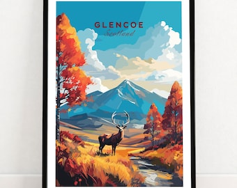 Glencoe Art Print | Travel Poster | Framed & Unframed Artwork | Birthday Present Wedding Anniversary Gift Idea