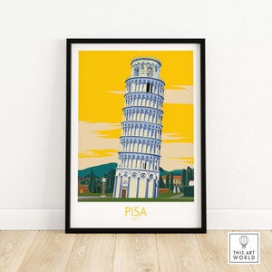 Pisa Print | Pisa Tower Italy Travel Poster | Pisa Wall Art | Pisa Italy Gift | Framed & Unframed Pisa Print