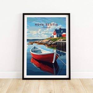 Nova Scotia Wall Art Print Nova Scotia Art Print Travel Print | Home Décor Poster Gift | Digital Illustration Artwork  Canada