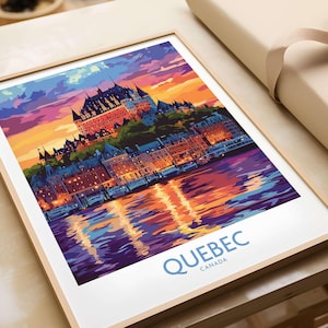 Quebec Travel Art Print - Château Frontenac Quebec Wall Art Gift House Decoration Canada Poster  Print Quebec Decor Housewarming Gift