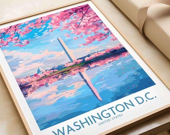 Washington D.C. Wandbild mit Reisemotiven: Nationale Wahrzeichen, Skyline und Kirschblütenlandschaft – ideal für die Heimdekoration und Reisebegeisterte