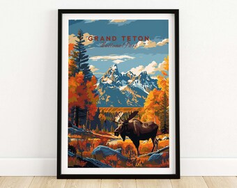 Grand Teton National Park Poster Print  Breathtaking Wilderness Print