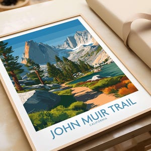 John Muir Trail Print - Sierra Nevada Hiking Wall Art, Travel Gift for Nature Lovers & Outdoor Adventurers California Poster