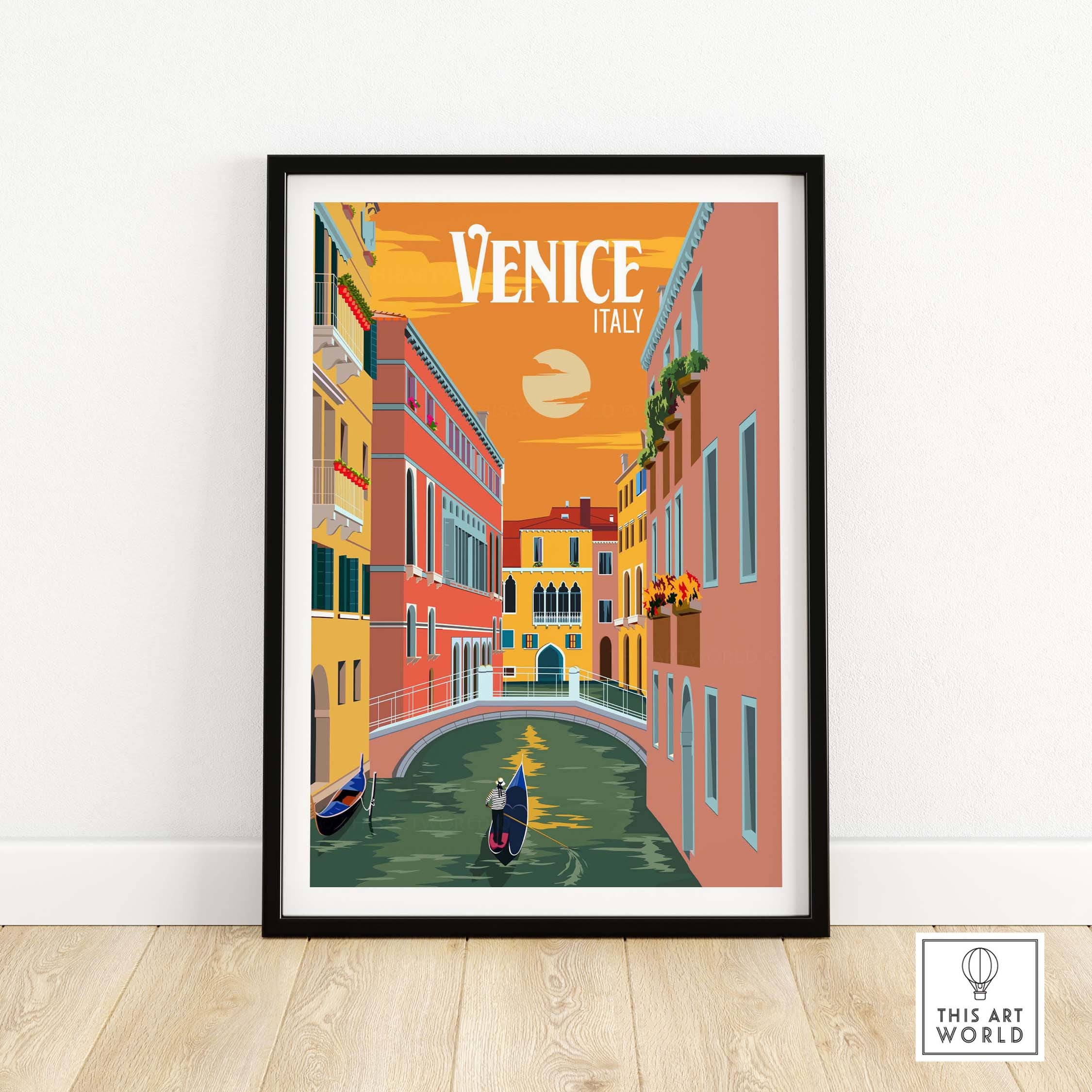 Venedig Kunstdruck Wandkunst Poster Venedig Poster Art Venedig Gondel Kanal  Reise Druck Minimalist Wand Dekor Fine Art Print Venedig Geschenk | Poster