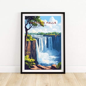Victoria Falls Wall Art Print Travel Poster Victoria Falls Wall Decor Victoria Falls Art Lovers Gift Victoria Falls  Illustration   Art Gift
