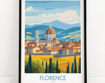 Florenz-Kunstdruck, Italien-Wandbehang, Florenz-Dekoration, Einzugsgeschenk, Wohnzimmer-Geschenk, Italien-Geschenk für Kunstliebhaber, Illustration, Florenz-Poster, Heimdekoration
