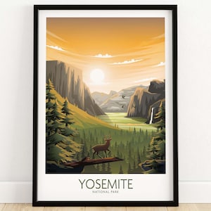 Yosemite Wall Art | National Park Poster | Yosemite Print | Travel Poster | Yosemite Gift