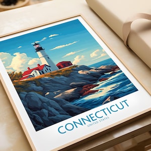 Connecticut Print Connecticut Wall Art Print Travel Poster Connecticut Wall Decor Connecticut Art Lovers Gift Connecticut Illustration Art