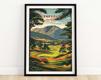 Gleneagles Golf Print Scotland Gift, Golf Enthusiast, Scottish Wall Art Poster