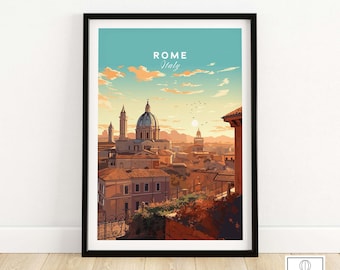 Rome Print | Italy Travel Poster | Birthday present | Wedding anniversary gift | Art Print