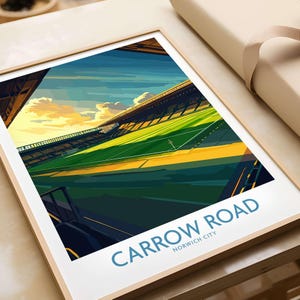 Poster de Norwich City - Impression d&#39;art mural de stade de football inspiré de Carrow Road Poster cadeau de Carrow Road