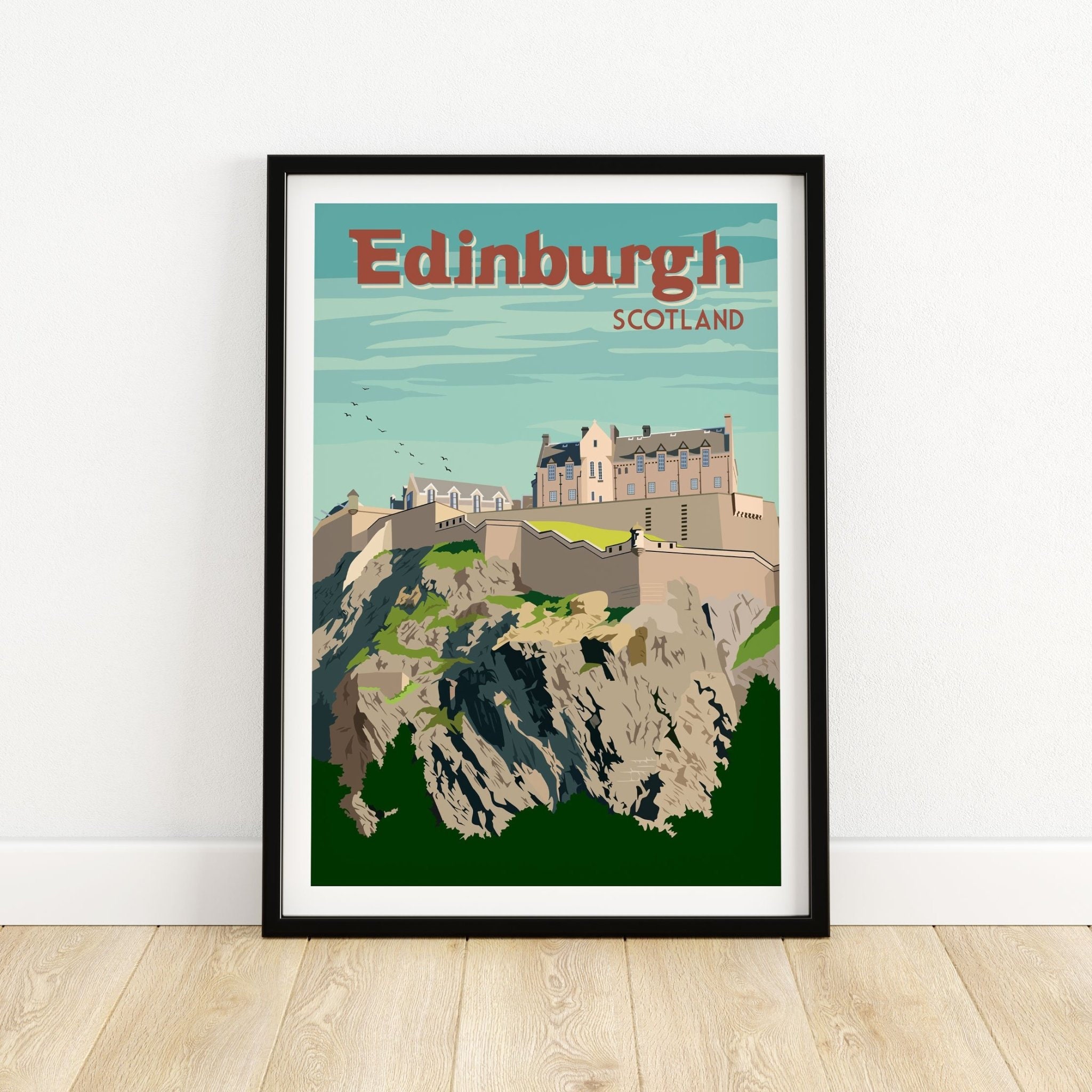 Edinburgh Print Travel Poster Art Edinburgh Scotland Wall Etsy