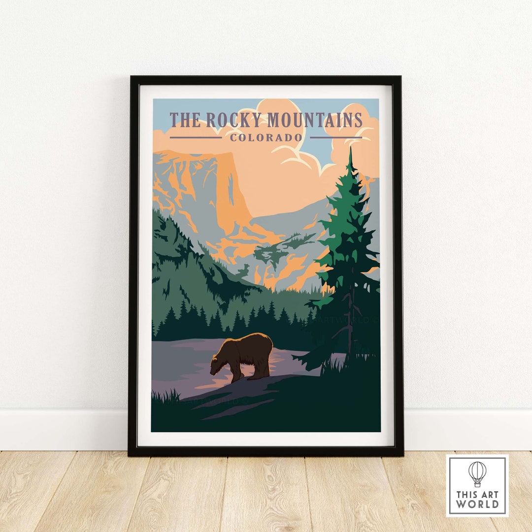 Rocky Mountains Wall Art Colorado Poster Print National Park Poster