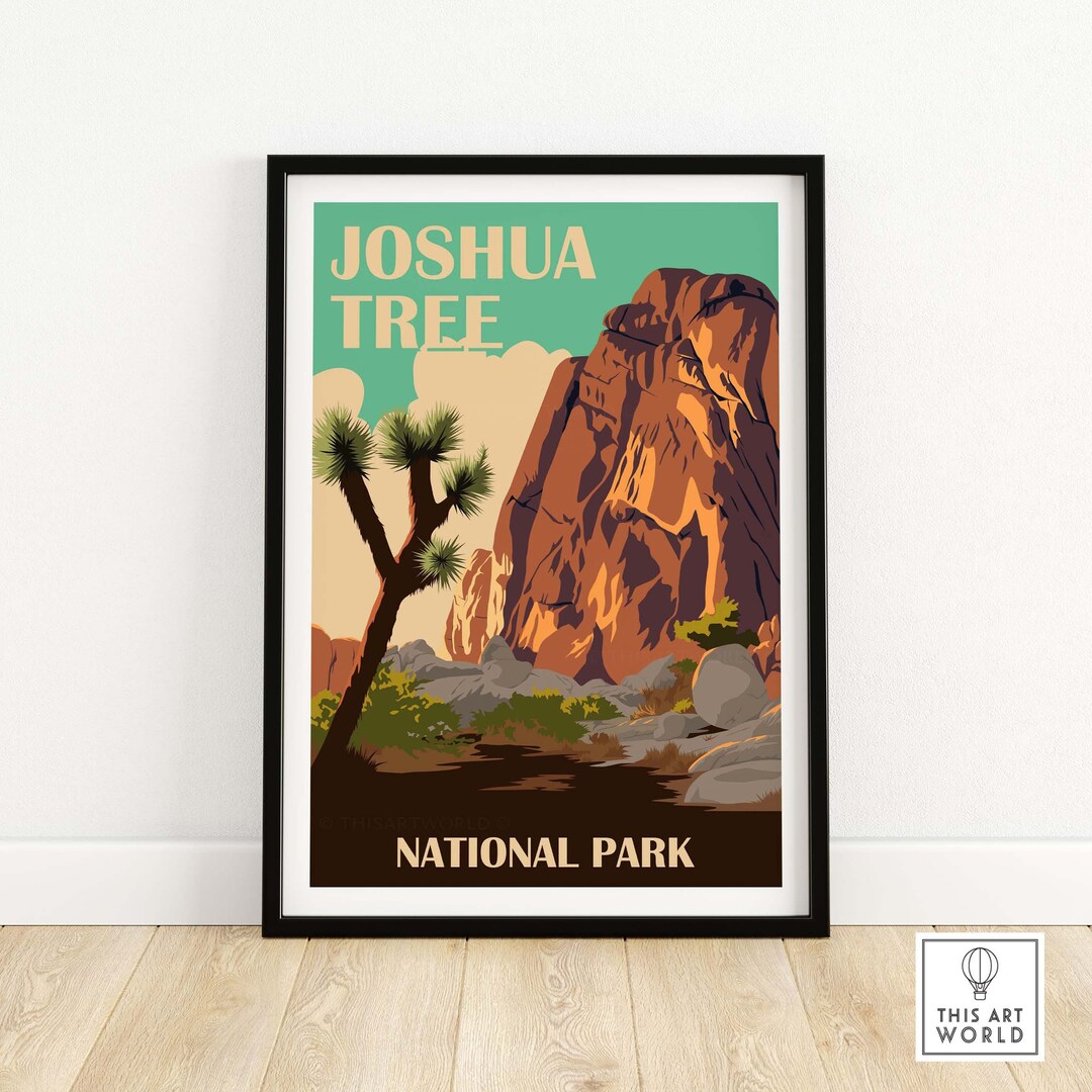 Joshua Tree Print | National Park Poster | Vintage Travel Park Art ...