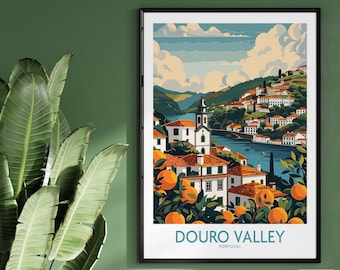 Douro Valley Portugal Print Travel Poster | Birthday present | Wedding anniversary gift | Wall Art Print