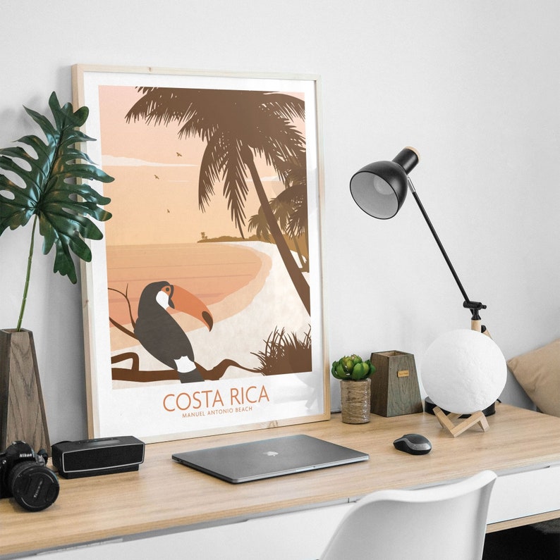 Costa Rica Wall Art Costa Rica Print Costa Rica Poster Tropical Beach Print Costa Rica Tucan Costa Rica Gift